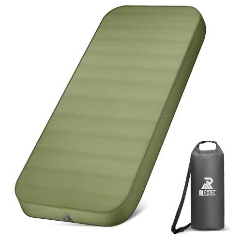 OUTSKIRT Camping Mattress, Self Inflating Sleeping Pad with Pump Sack, Foam Camping Pad for Sleeping, 4” Thickness Sleeping Mat for Camp/Travel/Car/Tent, 4 Season Camp Air Mattress