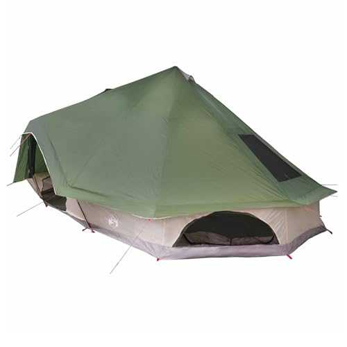 Gecheer Family Tent Tipi Green 10-Person Waterproof Camping Tent Model42000960