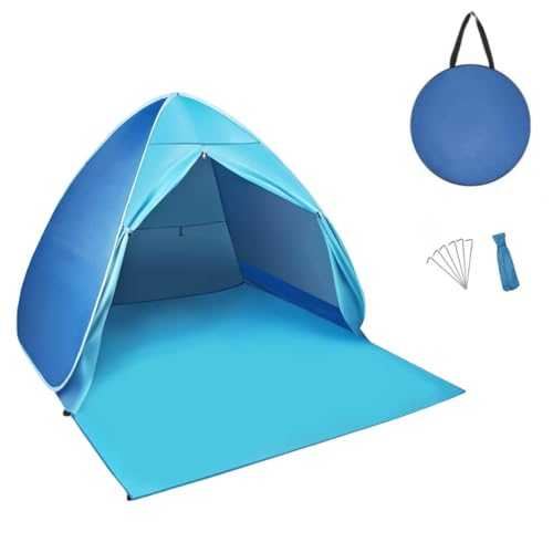 Pop Up Beach Tent for 3-4 Persons, Instant Tent Lightweight Portable Shelter for Outdoor, Beach, Backyard, Waterproof & UV Protection