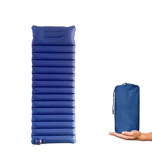 JUNK Self Inflating Camping Mat Thick-Widen & Inflatable Camping Sleeping Mat Built-in Pump Easy to Inflate, Lightweight & Compact Camping Mattress Sleeping Pad for Backpacking Hiking,Blue,single