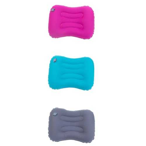 HONITANO Ergonomic Inflatable Camping Pillow Tpu Material Comfortable Travel Neck Lightweight Compact Air Pillow for Hiking Backpacking Outdoor Use Pink