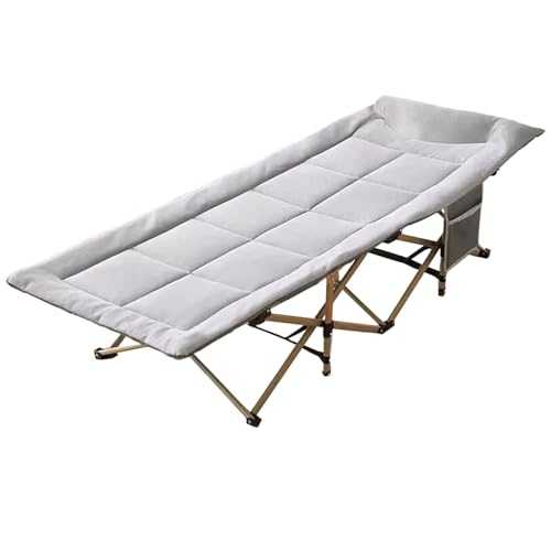 GXXINGIN Portable Folding Bed，Adult folding bed,Portable Bed for Adults Travel, Ice Silk Fabric Comfortable Headrest Good Load-bearing, Folding Camping Cot with Mattress, for Home Outdoor Travel(Gray