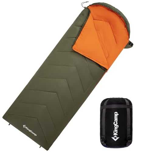 KingCamp Sleeping Bags for Adults，3 Season Sleeping Bag，Lightweight，Water repellent，Unique color design- Warm Sleeping Bag for Camping，Outdoor，Travel and indoor