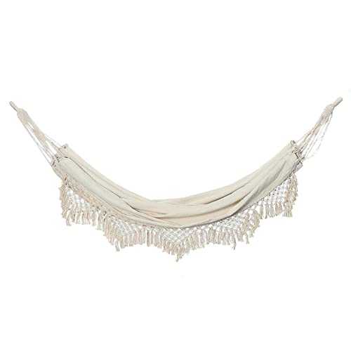 Hammocks 2 Person Maximum 200kg Hammock Large Macrame Fringe Double Hammock Swing Net Chair Out/Indoor Hanging Hammock Swings(150 * 200cm)