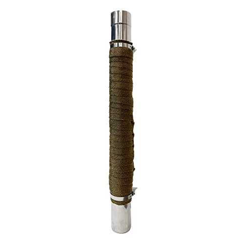 Anti-Scald Fireproof Wrap Pipe Protector with Stove Pipe Spark Arrestor 2.36 Inch (10m Stove Pipe Webbing)