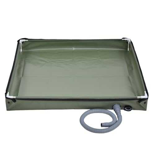 Portable Shower Tray | Folding Temporary Shower Cabin with Drain, Bottom Base with Drain Hole for Pet Bath, Motorhome and Camping