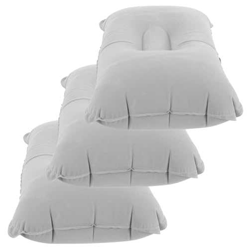 HEMOTON 3Pcs Ergonomic Inflatable Camping Travel Pillow Multi Function Compact Design for Comfortable Sleep and Support for Home Hiking and Air Travel Durable