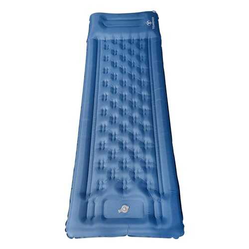 TOMSHOO Inflation Outdoor Mattress, Built-in Reinforcement for Comfort, Ultralight Sleeping Pad, Connectable for Double Bed, With Hook, Portable with Carry Bag, Ideal for Camping, Hiking (Blue)