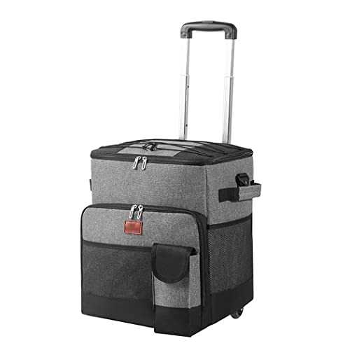 ISCBAFYX Camping Cooler Bag, Insulated Cooler Bag with Wheels, Foldable Trolley Insulated Bag, Suitable for Camping and Barbecue