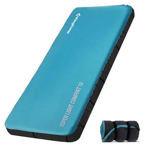 KingCamp R-Value 4.9 Sleeping Mat Winter Inflating Camping Mat Memory Foam Single Camping Mattress 10 cm Thick Inflatable Sleeping Mat 50D Elastic TPU Camping Mat for Hiking Backpacking