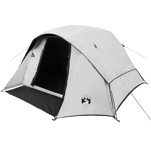 vidaxl 4 person tent - waterproof cabin with blackout material, detachable rainfly, and e-port - lightweight portable camping gear with great ventilation