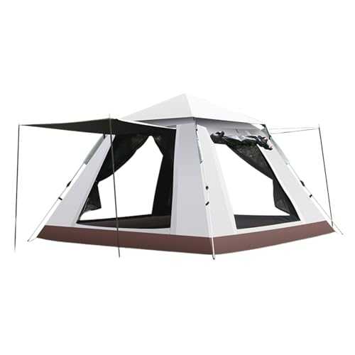 STARHMLUX Outdoor Family Camping Tent Extra Large Space 2-4 Person Instant Pop Up Tent Waterproof and Sun-Proof with Foyer for Outdoor Family Activities Black glue+white m:94.5 * 94.5 * 60.6in