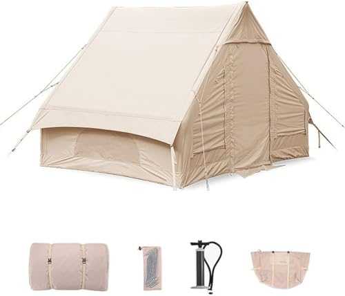 Sun Shelter, Foldable Large Space Sunproof Waterproof Picnic Gear, Outdoor Camping Inflatable House Tent for 2-3 Persons Learned