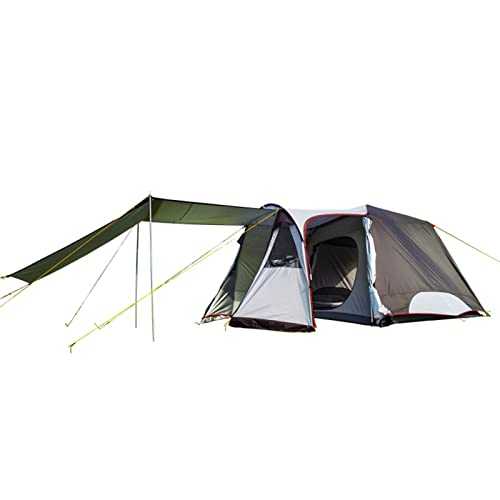 3-4 Instant Cabin Tent Automatic Glamping Tent with with Porch Waterproof Windproof Easy Set Up Double Layer Tent for Family Car Trip, Festival Gathering and Picnic