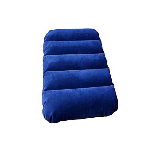 PAMINGONO Inflatable Flocking Pillow Portable Nap Cushion for Outdoor Camping Travel and Relaxation Comfortable Support for Back and Lumbar Blue