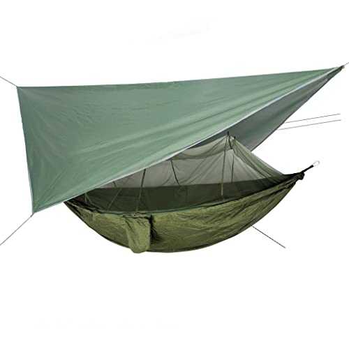 Camping Hammock Rainfly Tarpaulin And Mosquito Tent Tent, Portable Single Double Nylon Drop Hammock