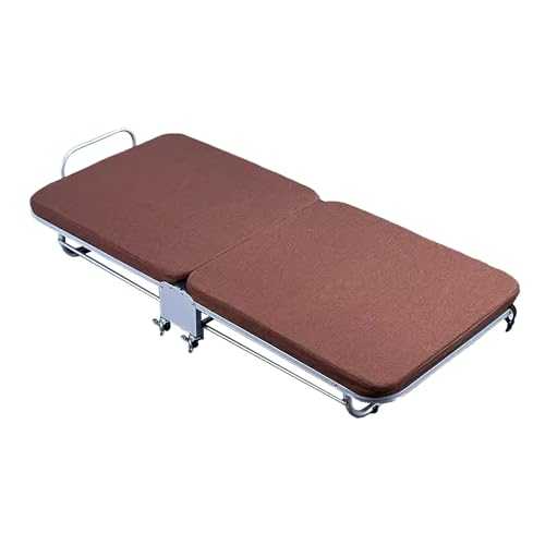 WXQZHF Folding bed Portable Folding Bed with Mattress 5 Adjustable Backrests Folding Camping Cot for Adults with High Rebound Cotton Filling Perfect for Camping(Brown,188 * 110 * 28cm)