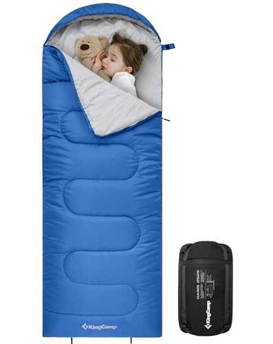KingCamp Kids Sleeping Bag 3 Season- Lightweight Waterproof Camping Sleeping Bag Indoor & Outdoor Use for Kids for Camping with Compression Sack