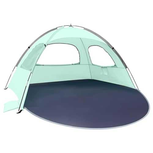 Holdes Beach Tent Pop Up Shade - Portable Outdoor Shade Tent UV Protection - Multi-Scenario Beach Pop Up Tent For Parks, Fishing, Lakes, Beaches & Camping
