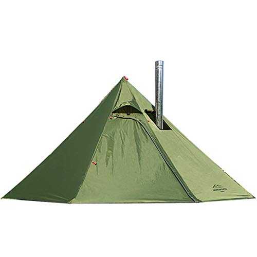 PRESELF 3 Person Lightweight Tipi Hot Tent with Fire Retardant Flue Pipes Window Teepee Tents for Family Team Outdoor Backpacking Camping Hiking