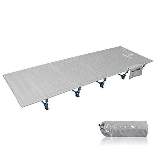 WXQZHF Folding bed Folding Beds Outdoor Folding Camping Bed Hiking Super Lightweight Camping Aluminum Bed Single Folding Beds (Color : Silver, Size : 190 * 70 * 17cm)