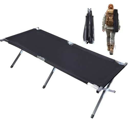 YSSOA Camping Cot with Storage Bag for Adults, Portable and Lightweight Sleeping Bed for Outdoor Traveling, Hiking, Easy to Set up