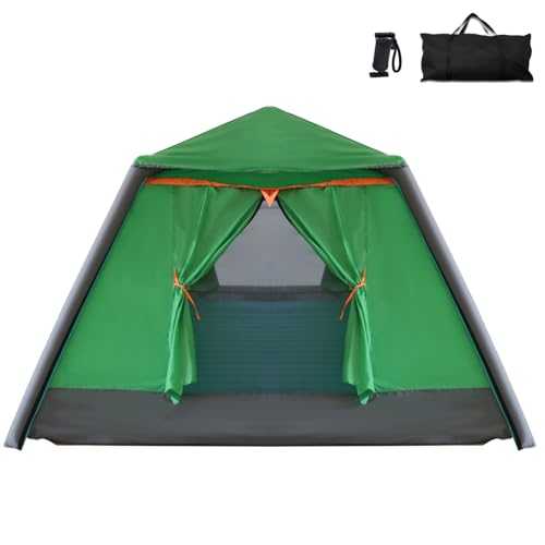 Outdoor Inflatable Tent, Camping Tent, Automatic Waterproof 2-4 People Outdoor Air Inflatable Tent, with Air Pump and Carry Bag Foldable House Tents, for Fishing Family Outdoor Spring Outing