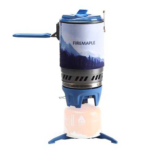 Fire Maple Polaris Pressure Regulator Cooking System | Portable Camping Backpacking Gas Stove with Piezo Ignition POT Support & Stand | Compact Gas Stove Burner for Hiking Bushcraft Trekking (Blue)