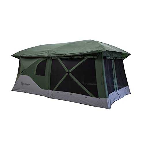 GAZELLE T3 Tandem GT350GR Pop-Up Portable Camping Hub Tent, Easy Instant Set up in 90 Seconds, Alpine Green, 6-Person, Family, Overlanding, 82" x 152"