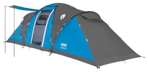 Coleman Spruce Falls 4 Tent | 4 Man Vis-a-Vis Family Tent with 2 opposite XXL size Bedrooms and Living area | 4 Person Camping Tent | 3000mm Waterproof | Sewn-in Groundsheet