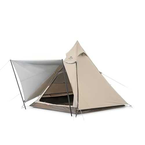 Naturehike Pyramid Tent Weatherproof Teepee Tent 4 Season Outdoor Hot Tent Robust Family Camping Tent for Hiking Holidays UV 50+