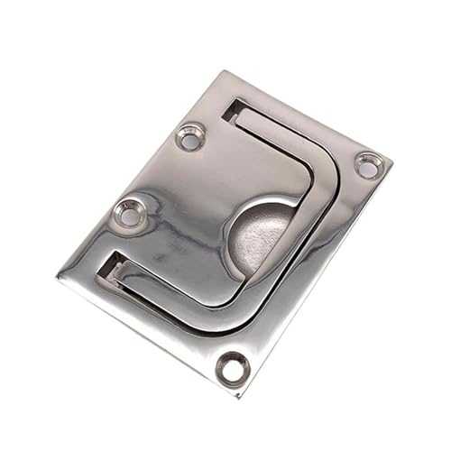 BGTSF 2PCS Square Deck Slam Hatch 56 * 76mm Stainless Steel 316 Flush Mount Marine High Mirror Polishing Locking Latch Sliding Boat Boat Accessories Marine