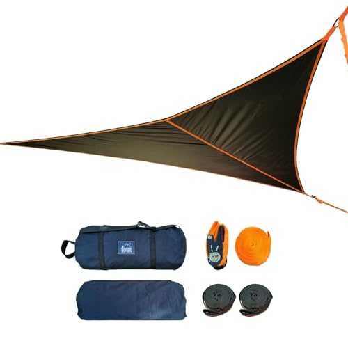HUGDSB Triangle Hammock 13ft Outdoor Camping Hammock Portable Travel Multi Person Tree Hammock with Tie Down Straps & Net Pocket Max 500 lbs