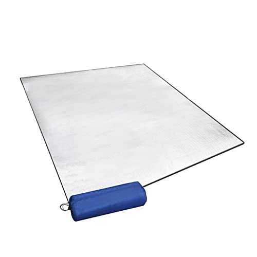 Aluminum Foil Mat Foam Mat Sleeping Mat for Camping, Waterproof Aluminum Foil EVA Mat Insulation Mat Foldable Tent Mat Floor Pad Thermal Blanket for Outdoor Travel Picnic, 2 * 2M