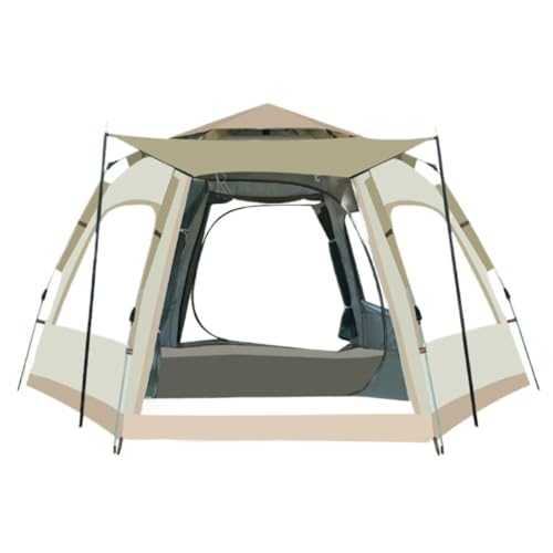 Camping Tent Outdoor Portable Mosquito-proof Camping Tent Fully Automatic Thickened Foldable 5-8 Person Hexagonal Tent Tent