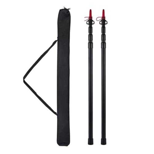 GSHUPIOU Telescopic Tarp Poles，Adjustable Tent Poles 2Pcs Camping Awning Poles Made of Aluminum Alloy, Lightweight And Strong Adjustable Length 94-285CM with Storage Bag