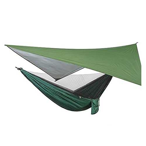 Portable Camping Hammock Tent with Mosquito Net and Windproof Nylon Rain Fly Tarp for Camping Hiking Trip Yard