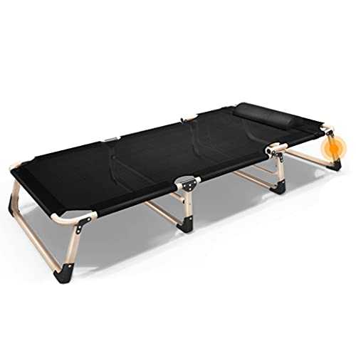 LMJ Folding bed Anti-rollover Folding Camping Cot, Collapsible Portable Foldable Bed Indoor & Outdoor Use, Ultra Lightweight, Heavy Duty Design Portable (Color : Black)