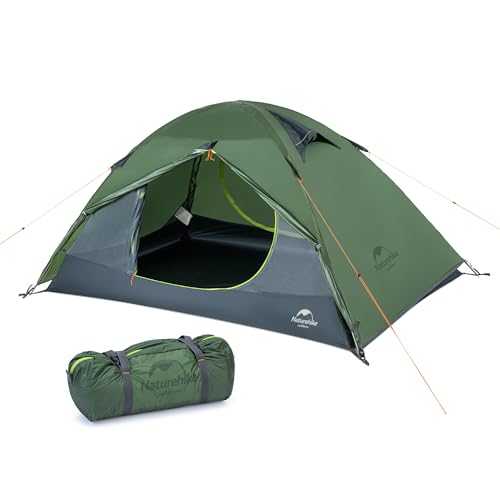 Naturehike Ultralight 2 Person Camping Tent, Waterproof Portable Backpacking Tent for 4 Season, Insect-proof Family Tent for Cycling, Hiking, Mountaineering, Outdoor (20D Green)