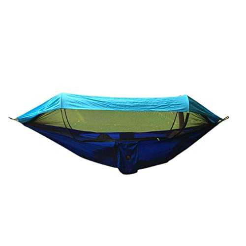 HJUGHPN Hammocks 1-2 Person Portable Outdoor Camping Hammock With High Qualit Mosquito High Strength Parachute Fabric Hanging Bed Swing(290x145cm Blue)