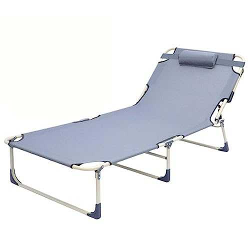 GXXINGIN Portable Folding Bed，(Camping Cots,(Folding Camping Cot, 3-Position Adjustable Oxford Sleeping Cots Bed,Portable Camping Bed with Pillow,Multifunctional Lounge Chair,Perfect for Camping, P