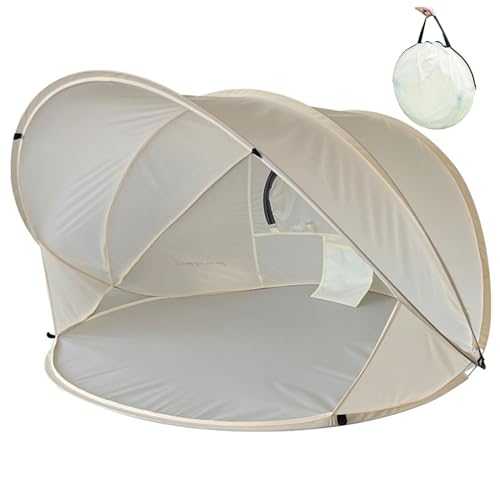 Pop Up Beach Tent with UV Protection Lightweight Portable Beach Shelter for Garden Beige