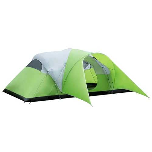 Thinlute 8/10 Person Camping Tent with Porch, Large Family Tents for Camping Includes Rainfly & Carry Bag, Easy Setup Dome Tents for Outdoor Camping Picnic Backyard