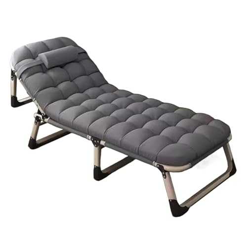 WXQZHF Folding bed Portable Bed for Adults with Mattress Sleeping Cots for Adults Portable Folding Bed Cot Lounge Chair for Beach Lawn Camping Pool Sun Tanning(194 * 68 * 27cm)