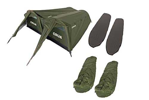 Crua Twin Hybrid Set 2 Person Tents/Hammock with Mattress' and Sleeping Bag's - Camping, Hiking, Motorcycles, Waterproof, Portable, Lightweight, Outdoor, Mummy, Tree Strap
