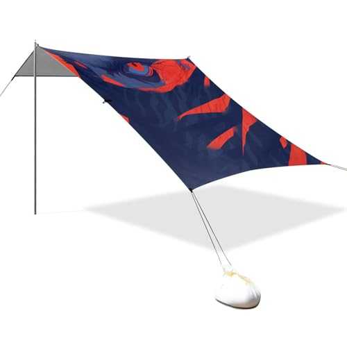 Anxious Men Foldable Beach Tent UPF50+ Waterproof Shade Sun Shelter with Sand Shovel for Backyard and Camping