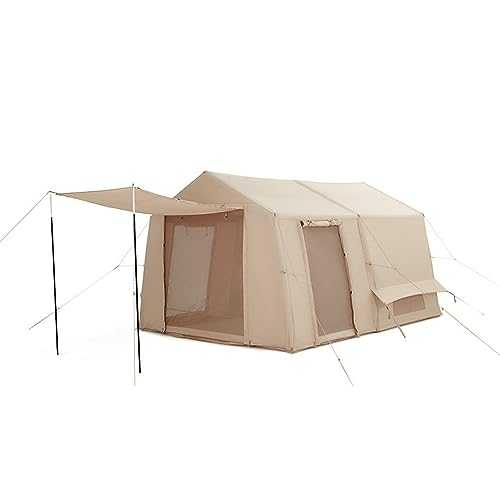 SilteD Large Camping Cabin Inflatable Tent Inflatable Camping Tent Outdoor Blow Up Tent Cotton Material Extended Lobby Large Activity Space