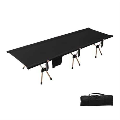 Camping Cots Compact Ultralight Camping Bed Outdoor Beach Travel Tent Sleeping Fishing Cots Portable Folding Bed for Travel(Black)
