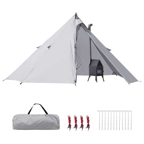 ATEPA Camping Tent for 1 Person - Waterproof and Windproof Ultralight Backpacking Tent with Fire-Resistant Stove Jack