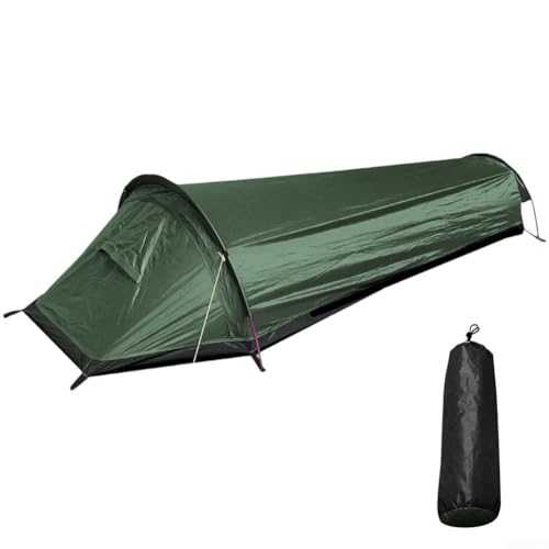 1 Person Waterproof Camping Tent Ultralight Backpacking Camping Tent Compact Single Person Outdoor Tent Outdoor Survival Space Saving(green)